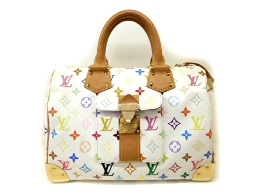 LOUIS VUITTON Speedy Handbag Multicolor White